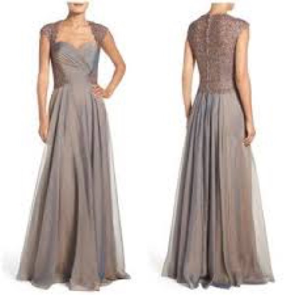 NEW La Femme 21661 Ruched Chiffon A-line Gown In Cocoa
